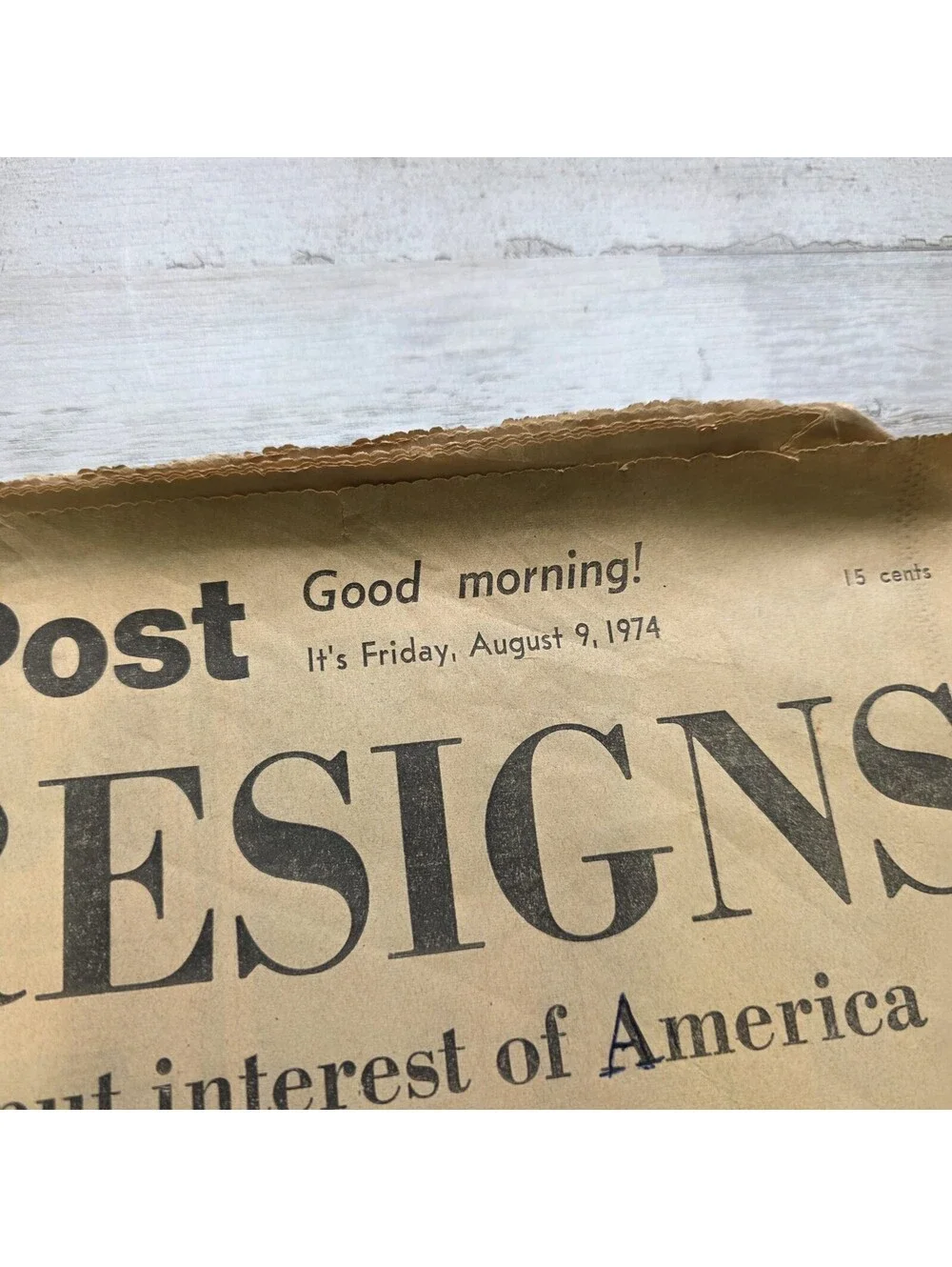 Houston Post Aug 9 1974 Nixon Resigns Newspaper Watergate - Complete